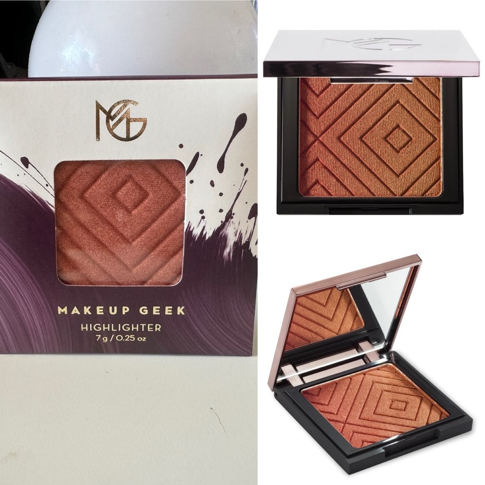 3/$15 Makeup Geek Single Highlighter Pan Ablaze Duochrome Cruelty Free